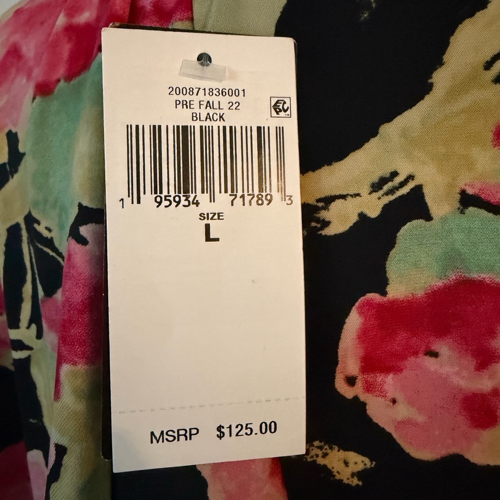 Ralph Lauren Flutter Sleeve Cross Front V Neck Top Blouse Floral NWT Large - Picture 4 of 13